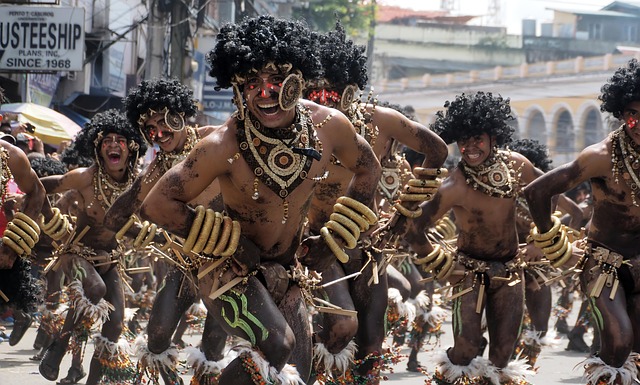 People participating in a local cultural event